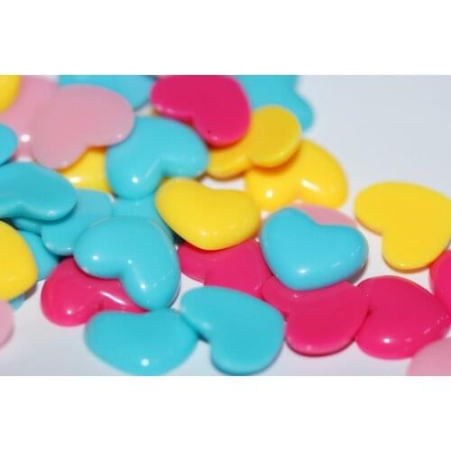Mixed Resin Heart Decoration Crafts Kawaii Bead Flatback Cabochon Fridge Magnet Scrapbook DIY Accessories Buttons