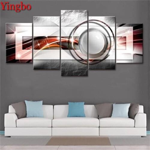 Modern Abstract Line Diamond embroidery Full Square/Round Diamond Painting Mosaic Diamond Art Multiple pictures 5 Panels