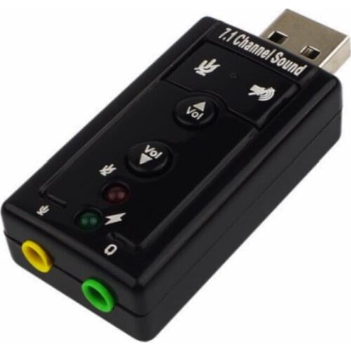 Usb Sound Card 7.1 Channel Usb External Sound Card 3D Surround Sound with Button Control Sound Card ONLENY
