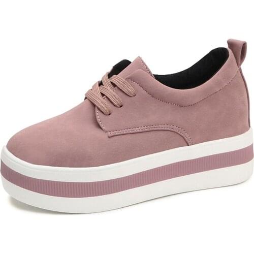 Women flats sneakers shoes 2019 spring moccasin Fashion creepers shoes lady loafers Ladies Slip On 5CM platform Shoes