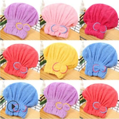 Womens Bath Towel Microfiber Pure Color Quick Drying Hair Bandana Cat Ear Style Quick Drying Fashion Household Towel Bathing