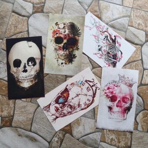 1PCS 12*20cm Skull Floral Printed Hand Dyed Cotton Linen Fabric Telas Sewing DIY Patchwork Hand Embroidery Quilting Bags Tecido
