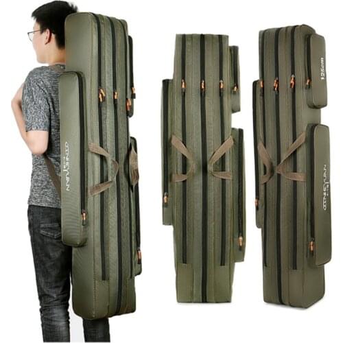 2/3 Layer Fishing Bag Fishing Rod Pole Storage Tackle Backpack 80/100/120cm Waterproof Oxford Fishing Tool Gear Equipment Bag