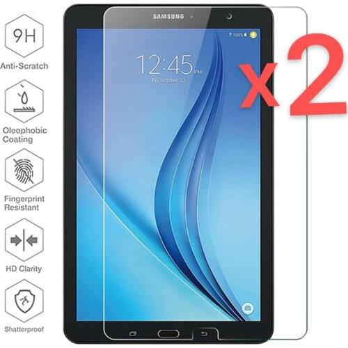 2Pcs Tablet Tempered Glass Screen Protector Cover for Samsung Galaxy Tab E 9.6 Inch T561/T560 Full Coverage of Protective Film