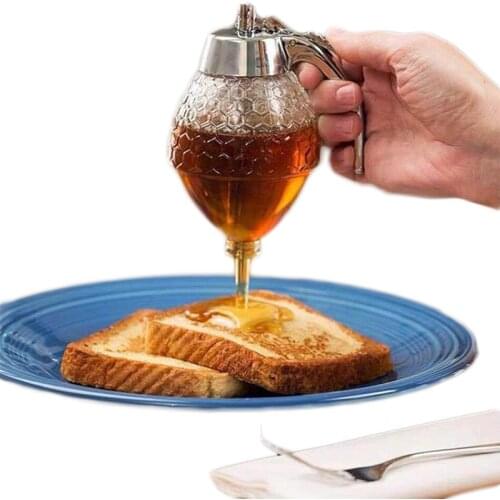 2021 Acrylic Squeeze Bottle Honey Jar Bee Dripper Kettle Storage Tank Stand Syrup Storage Bottle Kitchen Juice Syrup Cup