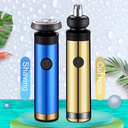 Mini Mens Razor USB Electric Shaver, 2-in-1 Nose Hair Trimming, Portable Gift Set Shaver, Multi-Purpose Shaving Razor