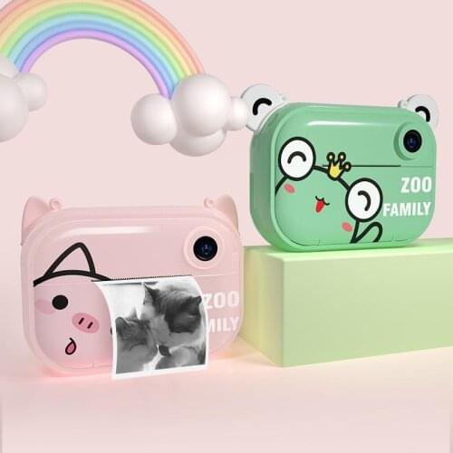 Polaroid Childrens Camera Cartoon Printing Camera Baby Black and White Printing Camera Thermal Printer