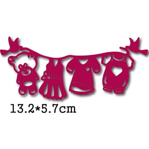 Baby Clothes Banners Scrapbooking Dies Metal Cutting Dies Stencils for DIY Album Paper Card Decor Craft Die Cuts 2020 New