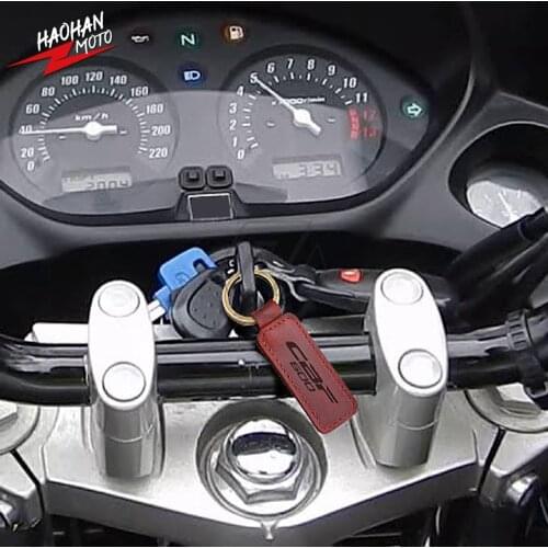 For Honda CBF600 CBF 600 Key Motorcycle Keychain Cowhide Key Ring