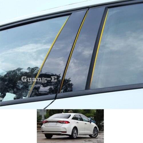 For Toyota ALLION 2020 2021-2022 Car PC Material Pillar Post Cover Door Trim Window Piano Black Molding Sticker Plate