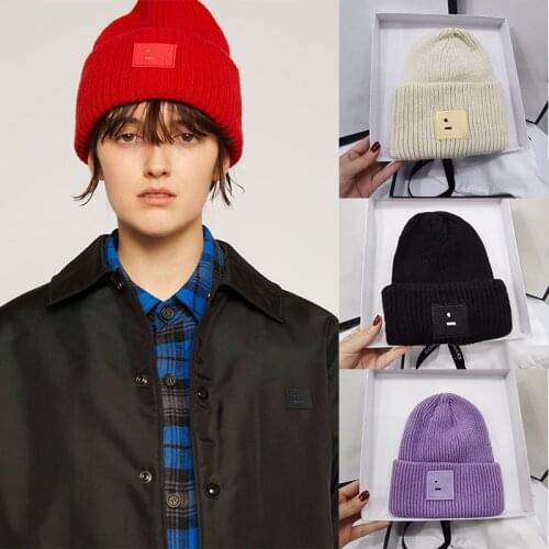 DT065 New Acne unisex womens autumn and winter hats Angora100% double layer warm hat Skulies wool hat Warm knitted hat