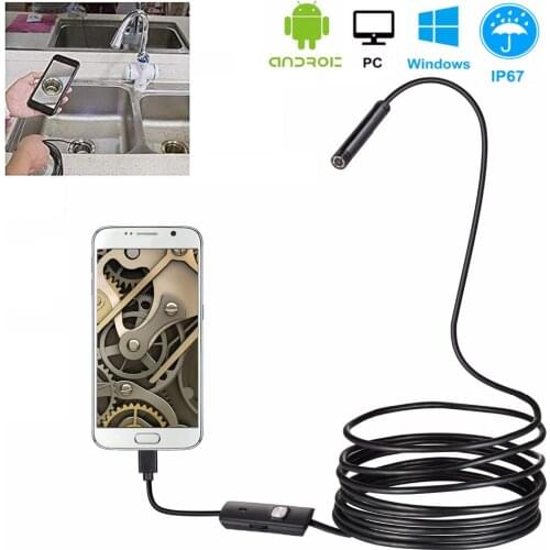 5mm 1/2m Flexible Schlange Inspektion Kamera Wasserdicht Video Endoscop für Smartphone USB Windows PC endoskop Camera