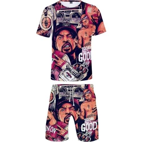 Notorious B.I.G. Two Pieces Sets 2019 Men 3D T Shirts+Shorts Suit Men Summer Tops Tees Fashion Tshirt High Quality Men Clothing