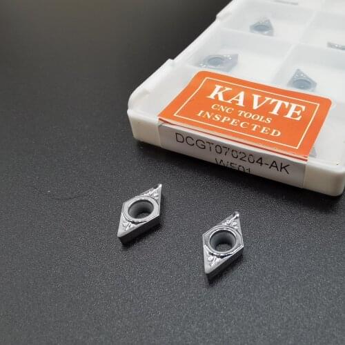 KAVTE DCGT11T302 AK DCGT 11T308 DCGT070204 DCGT Aluminum Turning Inserts Carbide Blade cnc Lathe Cutter Alu Copper Tool