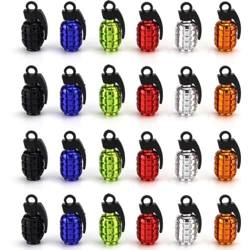 4Pcs/set Grenade Car Wheel Tire Valve Caps Motorcycle Bike Aluminum Tyre Valve Stem Caps Dust Cover Motorbike Car Styling