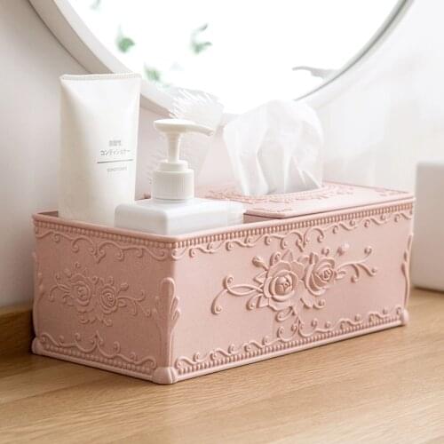 Tissue Box Cover Home Car Desk Organizer Remote Control Holder Makeup Cosmetic Storage Box Napkin Paper Container