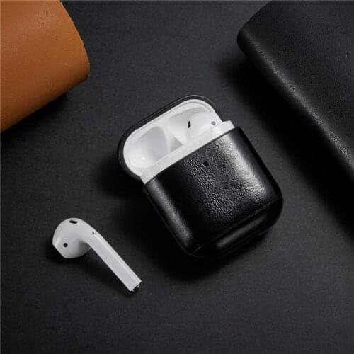 Leather Headphone Cases for Apple Airpods 1/2 Wireless Earphone Protective Cover Bags for Apple Airpods Charging Box Covers Bags