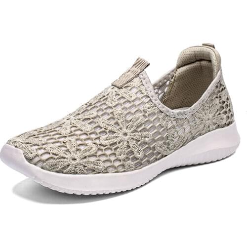 Womens Walking Shoes Ladies Casual Breathable Mesh Comfortable Work Sneakers Summer Slip on Woman Loafers Zapatos Mujer