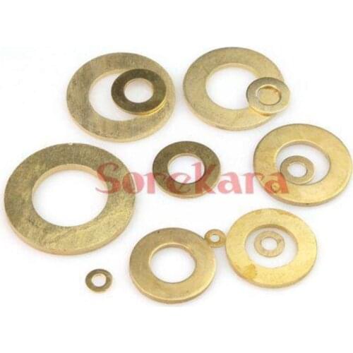 M2.5*6*0.5mm/M3*6*0.5mm/M4*9*0.8mm/M5*10*0.8mm/M6*12*1mm/M8*16*1.2mm/M10*20*1.5 Metric Brass Flat Thick Washers