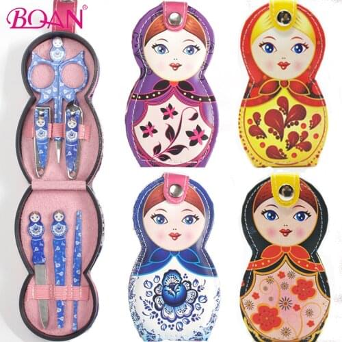 BQAN Nail Set Scissors 6pcs/Set Russian doll Pedicure Sets Nail Tool Travel Kit Clipper Care Clipper Grooming Portable Manicure