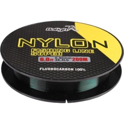 200M Nylon Fishing Lines Transparent Fluorocarbon Coated Monofilament Fishing Wire Leader Carp Diameter 0.1mm-0.47mm