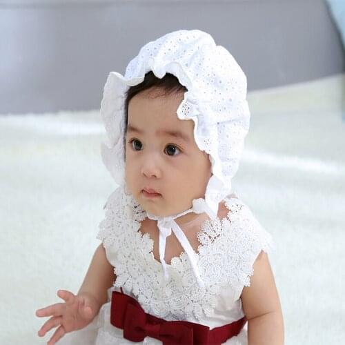 New cute babys hollow embroidered Princess Hat Babys breathable embroidered wooden ear edge with all kinds of headgear