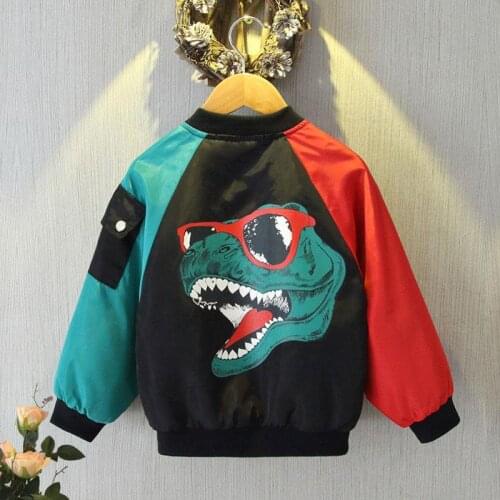 Baby Boy Clothes Children Windbreaker Jacket New Spring and Autumn Cartoon Dinosaur Jacket Boys Fashion Jacket 1-12 Years