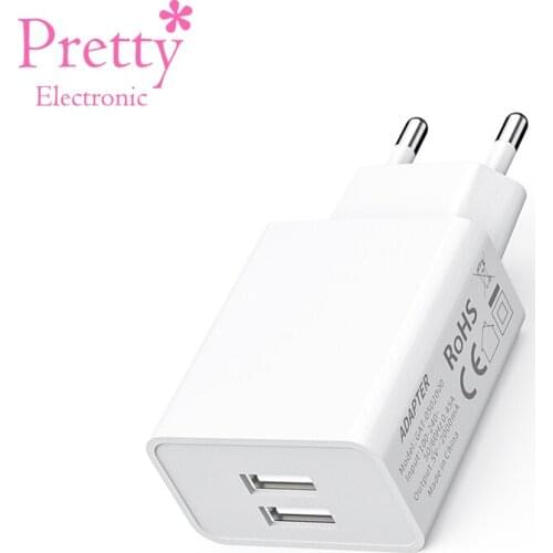 EU Power Plug Converter Travel Adapter EU Charger Dual usb interface For Mobile Phone Europe High Quality CE Certification
