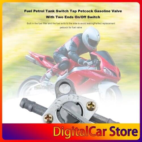 Fuel Petrol Tank Switch Tap Petcock Gasoline Valve With Two Ends On/Off Switch For Cross-country Motorcycle ATV Moped