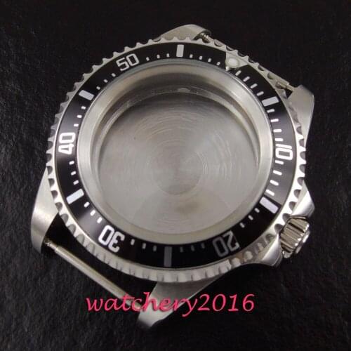 Polished 42mm Parnis aluminum alloy bezel stainless steel case fit 8215 2836 automatic movement watch case