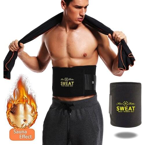 Waist Trimmer Sweat Belt Weight Loss Waist Trainer Slimming Belt for Men and Women Fat Burner Low Back Support Mens Shaper