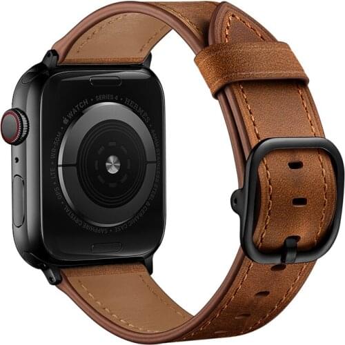 Genuine Leather strap for Apple watch band 44mm 40mm 42mm 38mm iwath band 44 mm correa apple watch SE/6/5/4/3/2/1 bracelet