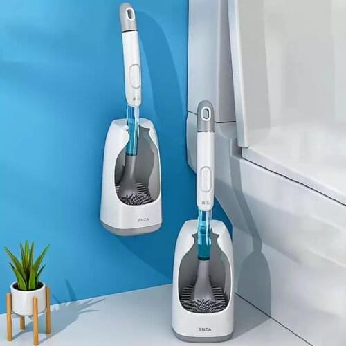 Silicone Toilet Brush No Dead Corners Household Wash Toilet Cleaning Soft Bristle Artifact Creative Bathroom Accessories