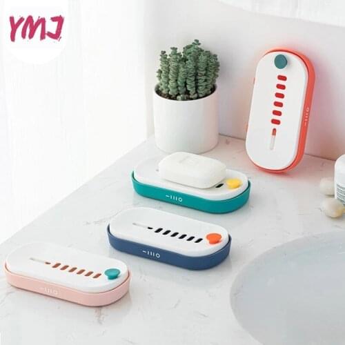 Soap Rack No Drilling Wall Mounted Double Layer Soap Holder Soap Sponge Dish Bathroom Accessories Soap Dishes Self Adhesive
