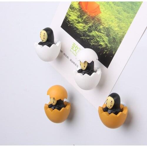 Creative Cartoon Black No Face Man Fridge Magnet Eggshell Modelling Studio Ghibli Anime Spirited Away Magnet for Fridge Decor