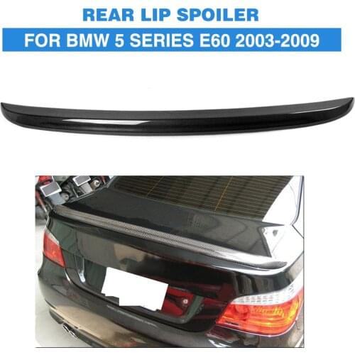 Carbon Fiber / PU Rear Spoiler Trunk Boot Lip Wing Sticker for BMW 5 Series E60 Sedan 2005 - 2007 Car Styling