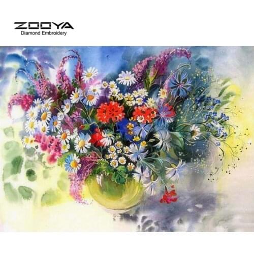 ZOOYA Diamond Embroidery 5D DIY Diamond Painting Crystal Flower Vase Diamond Painting Rhinestone Cross Stitch Decoration CJ366