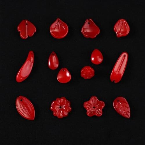 10Pcs/Lot Hole 1mm High Quality Mixed Styles Stained Glass Petals Beads DIY Clothing Beads Decoration Sewing Accessories