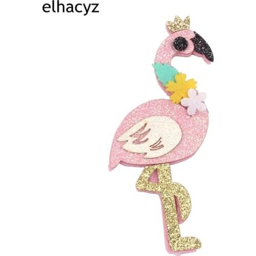 10pcs/lot Felt Flamingo Rainbow Mermaid for DIY Hair Accessories for Girls Hair Clips Headband Headwear Birthday Party Supplies