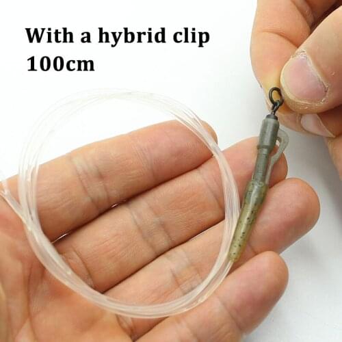 100cm Carp Fishing Fluorocarbon Line Method Feeder Carp Line Group Swivels Clip For Carp Fishing Rig Kit Fishing Accessories