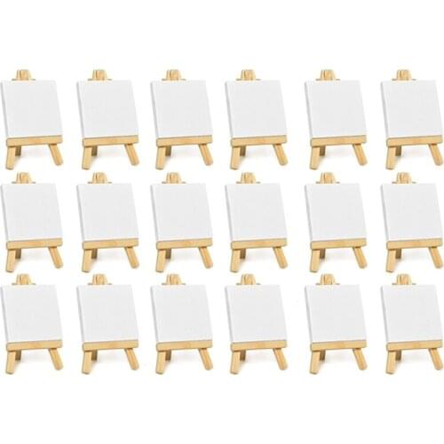 18Pcs Mini Canvas Drawing Board with Easel, Painting Canvas Panel, Suitable for Art Painting Party Supplies