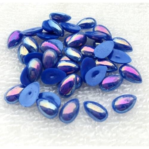 2000pcs/lot 6*10mm AB resin water drop rhinestones Flat-back Accessories for clothing shoes D485*2K