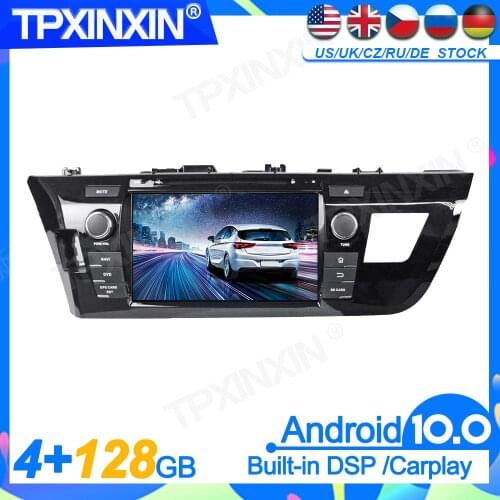 4G+128G Android10.0 For Toyota Corolla 2014-2016 Head Unit Car Multimedia Player Auto Radio Tape Recorder GPS Navigation DSP IPS