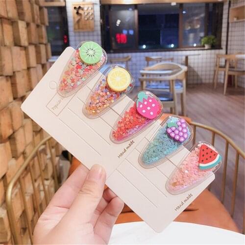 5Pcs/Pag New Cute Pineapple Fruit Hairpins Transparent Silicone BB Hair Clip For Girls Kids Hair Accessories Headwear Barrettes