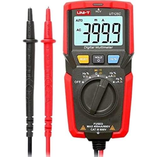 ABSF UNI-T UT125C Mini Pocket Digital Multimeter Temperature Tester Resistor Capacitor Frequency Diode NCV Test Low Voltage Disp