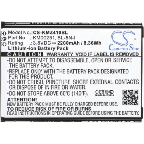 Cameron Sino 2200mAh battery for KRUGER&MATZ KM0410 KM0413 Live 2 2 LTE BL-5N-I KM00231 Mobile, SmartPhone Battery