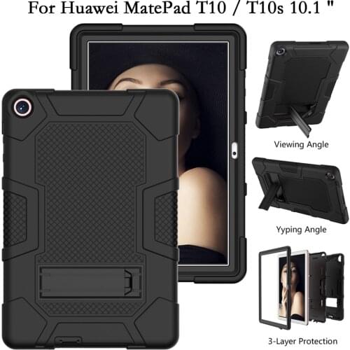 B3 Shockproof Silicone Stand Fundas Tablet Cover for Huawei Mate Pad MatePad T10s T10 T 10s MatePadT10s Case Coque PC TPU Shell