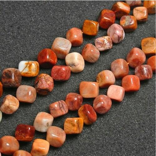 Mixed-color Sunstone Approximate Cube Natural Stone Beads For Jewelry Making Beads Necklace 15'' Needlework DIY Beads Trinket