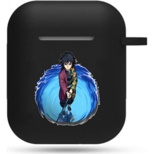 Anime Demon Slayer Earphone Case Props Unisex cartoon Airpods Bluetooth Earphone case Protective Headset Cover Headphone Case