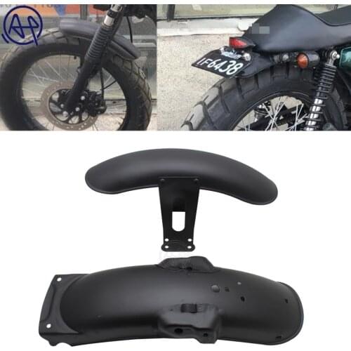 1Set Black Metal Motorcycle Rear & Front Fender MudGuard Cover Protector Fit for CG125 Retro Modification